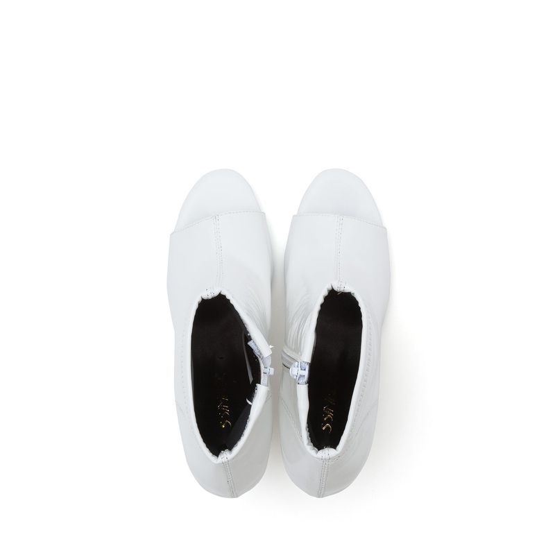 Open Toe Slim Ankle Heel(Glossy White)