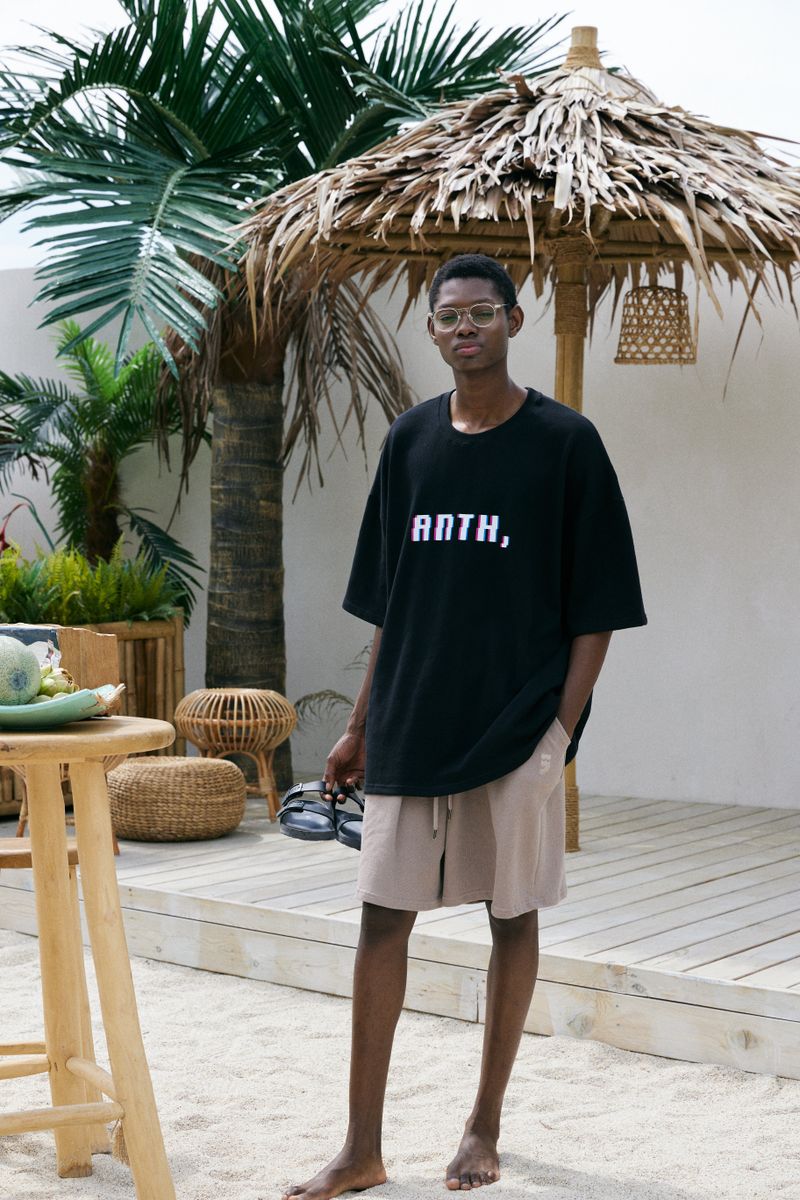 PIXEL PIN-KNIT 1/2 BOX TEE (Black)