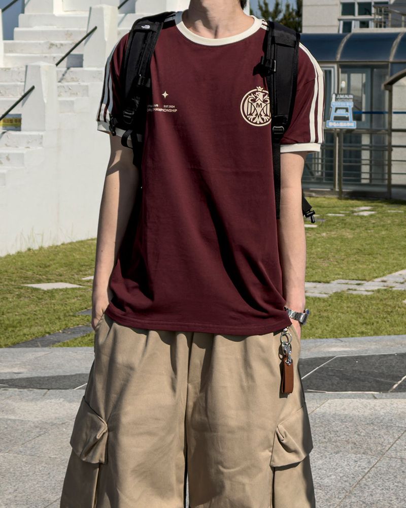 JIIGEUM(ジグム)の「Meta Track Line Short Sleeve T-Shirt(Tops)」