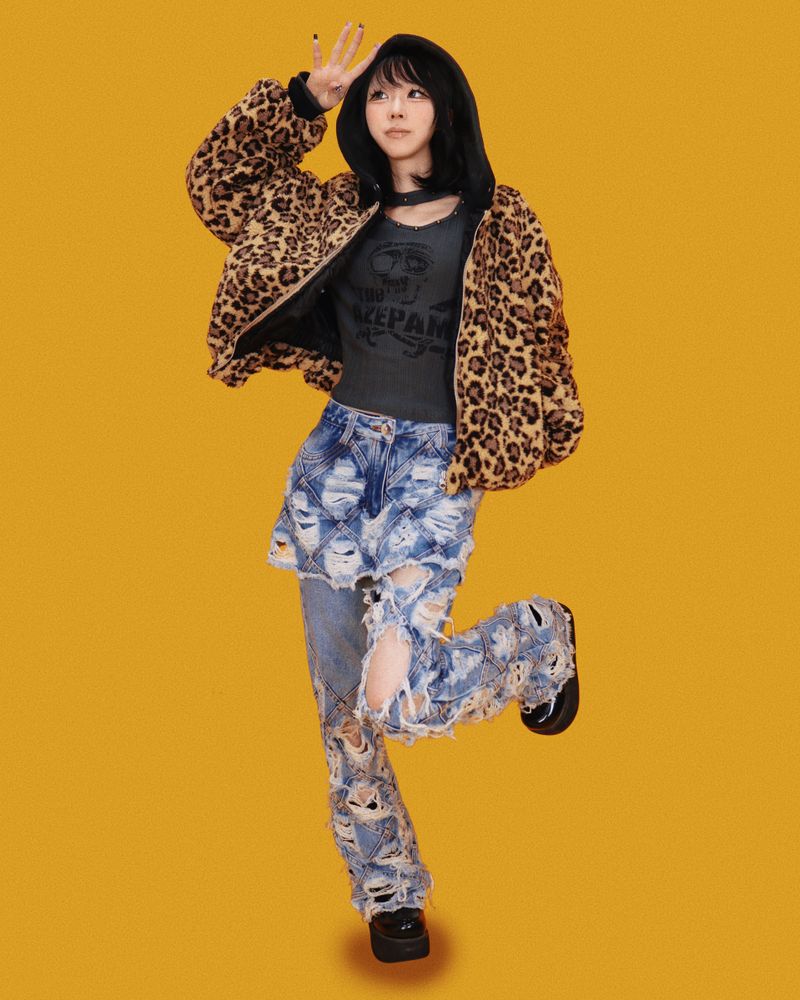 pop leopard hood Jumper (누빔/2color)