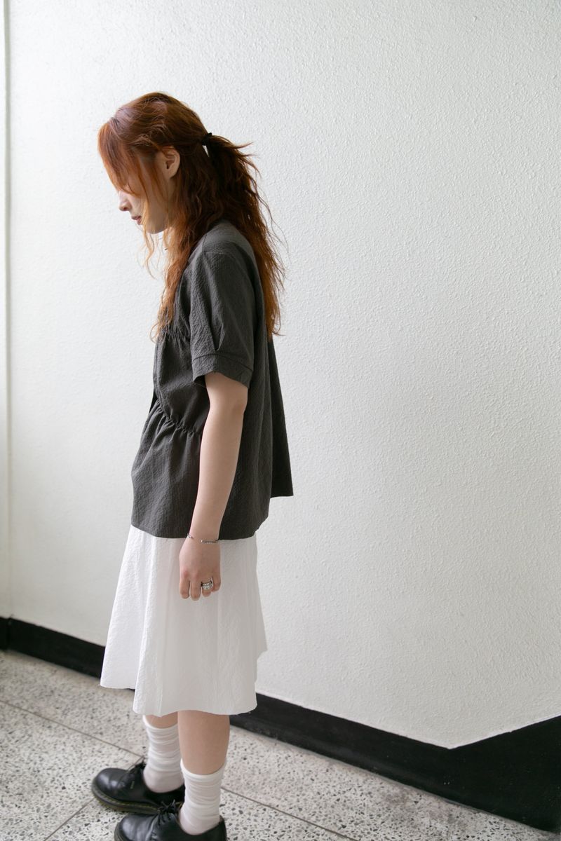 embo button midi skirt(3colors)