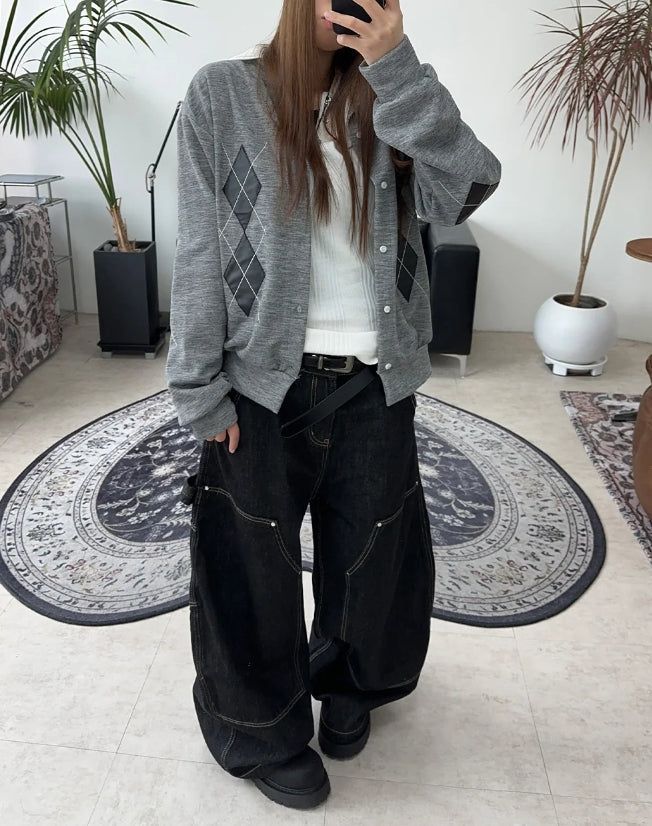 Defen Carpenter Wide Denim Pants