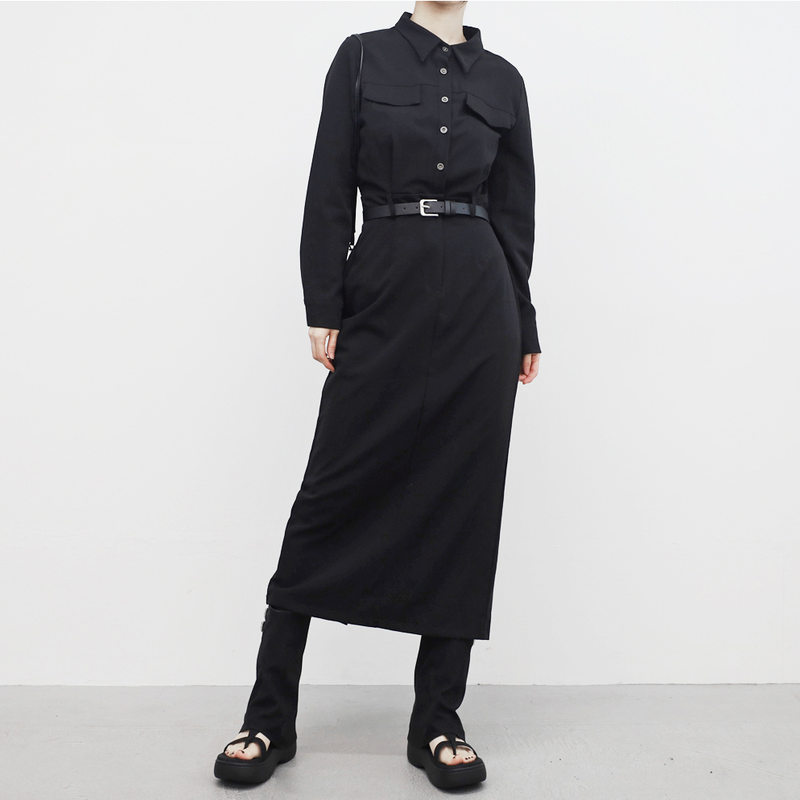 NONCODE（ノンコード）の「Penaon Back Slit Long Dress (belt SeT)（Dresses）」