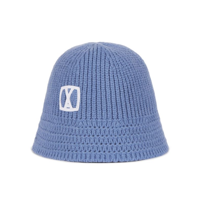 VA Square Applique Knit Bucket Hat / Sky