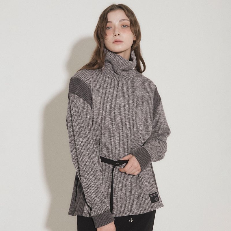 AWE BORN US（アボンアス）の「PANEL TURTLENECK PULLOVER [GRAY]（トップス）」