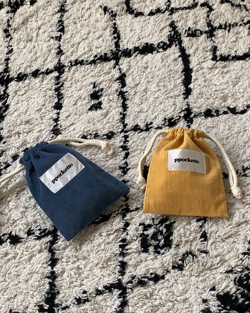 ppocketto corduroy string pouch