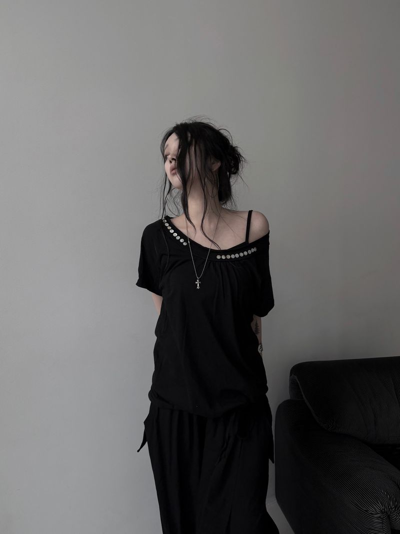shell button volume strap top (3color)
