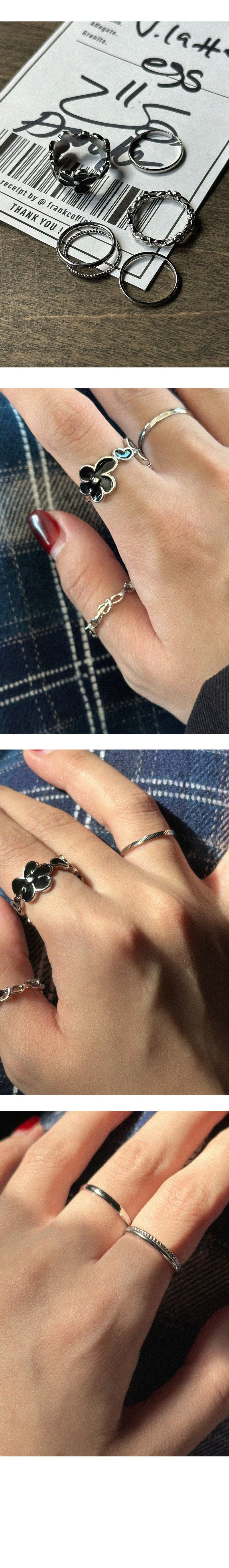 FLOWER RING SET (SILVER, GOLD 2COLORS!)