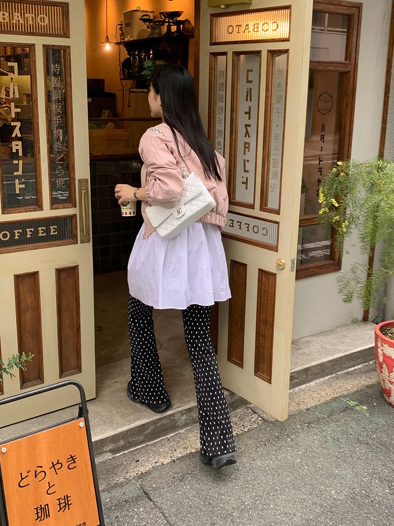[MADE] Dot Pleated Long Bootcut Pants