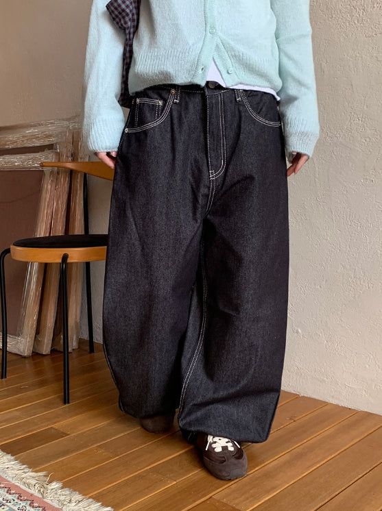 BAON（バオン）の「Yanna Non-Fade Wide Black Denim Pants（Pants）」