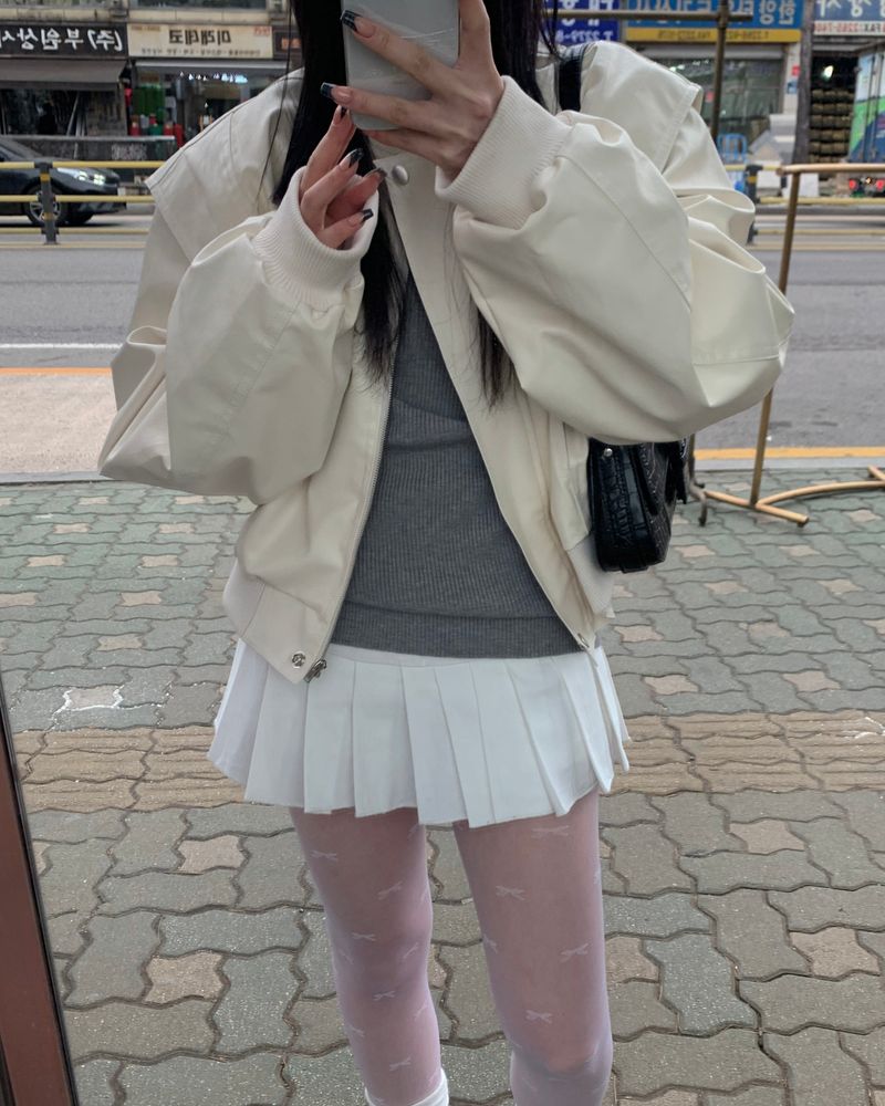 Button pleated skirt pants