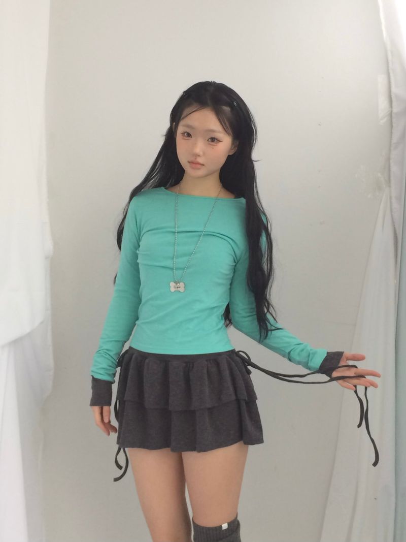 side strap frill dress