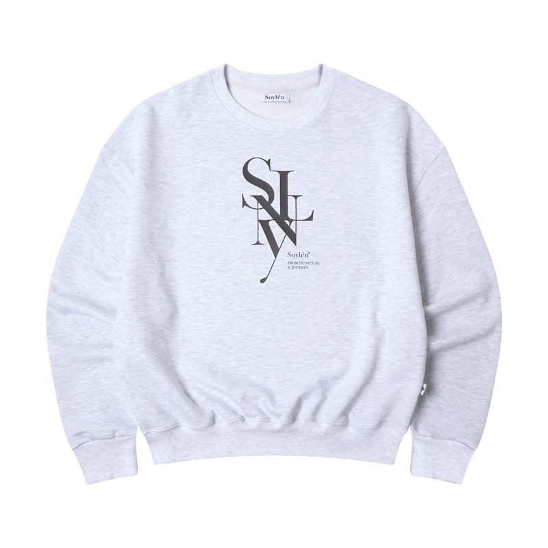 Soylen（ソイレン）の「セリフレイヤードシンボルスウェットシャツ (LIGHT GRAY)（トップス）」
