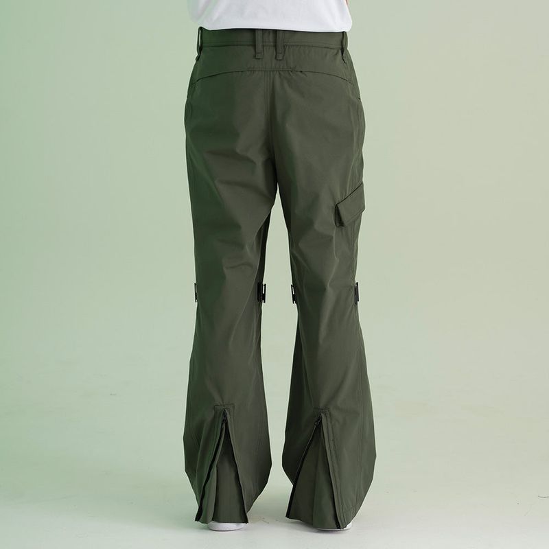 Poly Cotton RIB Buckle Pants - KHAKI