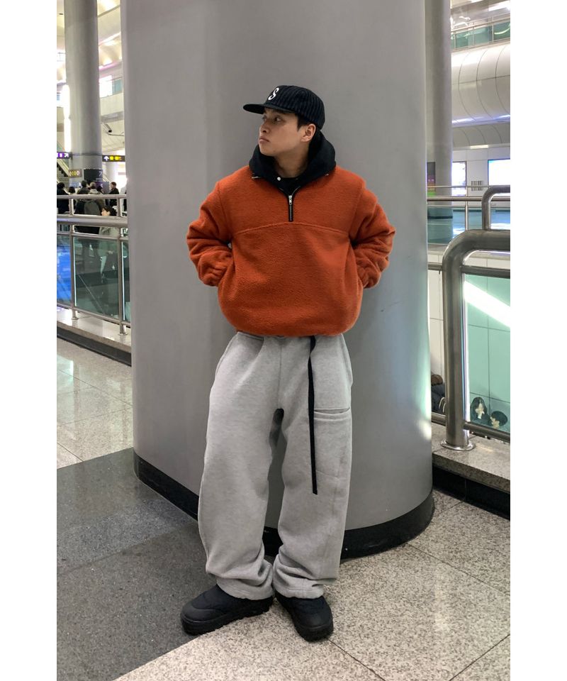 [Sweat ver.] Belt curve pants