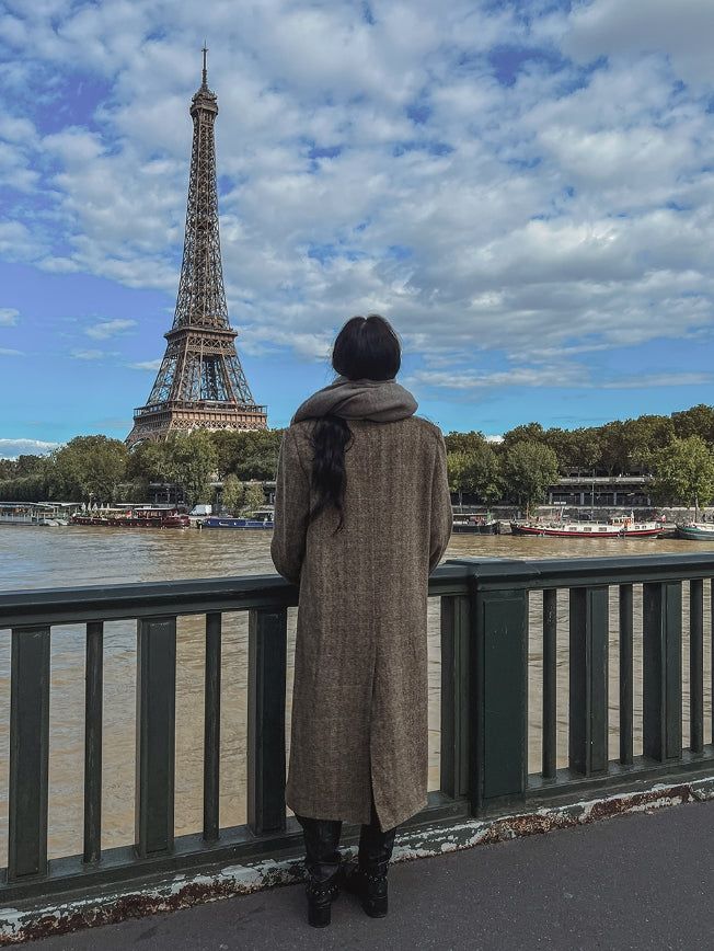 Benia Herringbone Long Coat