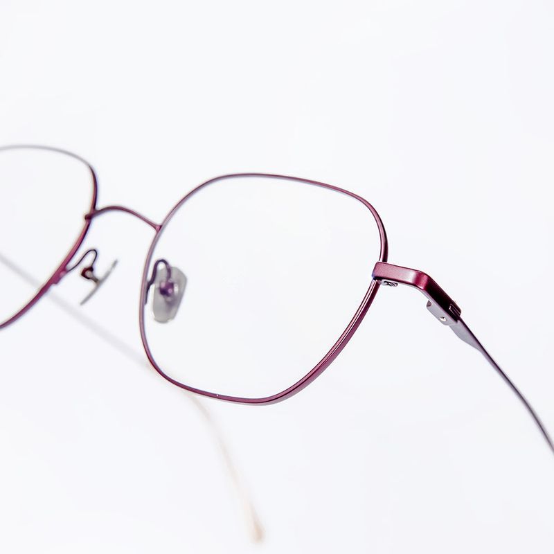 Knouun Square titanium glasses CODE. 103. C Brown