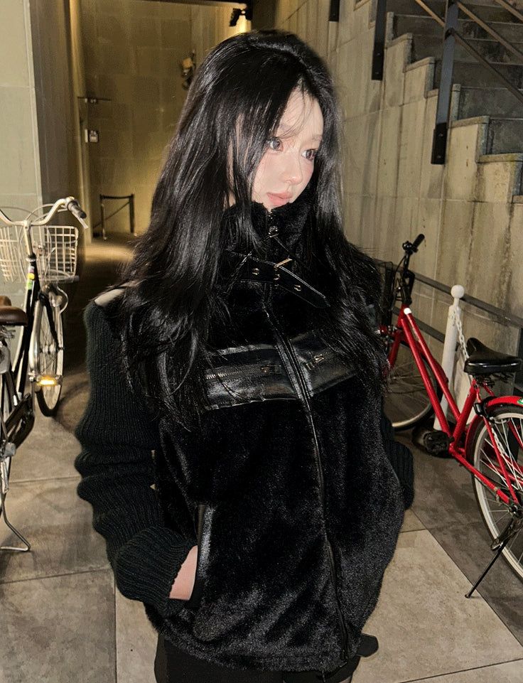 Trimmed Fur Leather Mustang + Knit