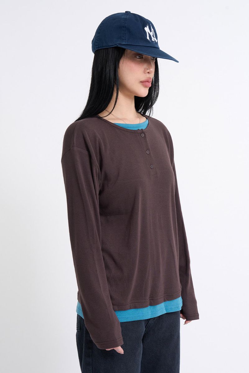 Raucohouse(ラウコハウス)の「Henley neck layered long sleeves(Tops)」