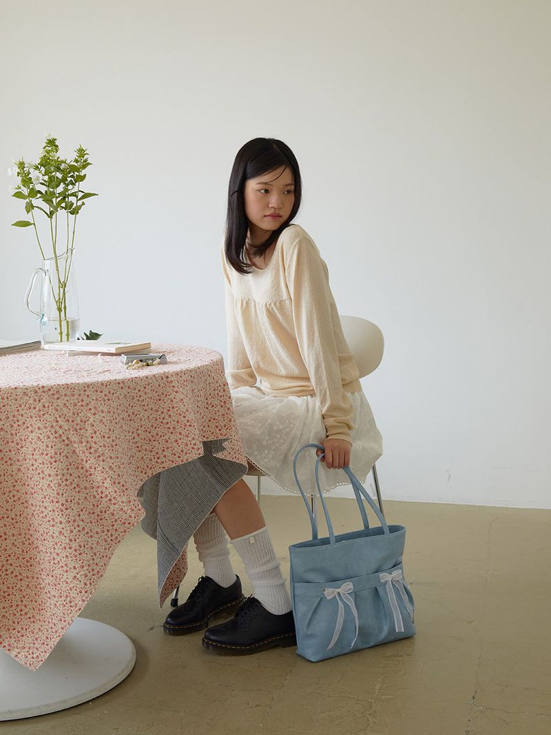 Easy ribbon bag_vintage blue