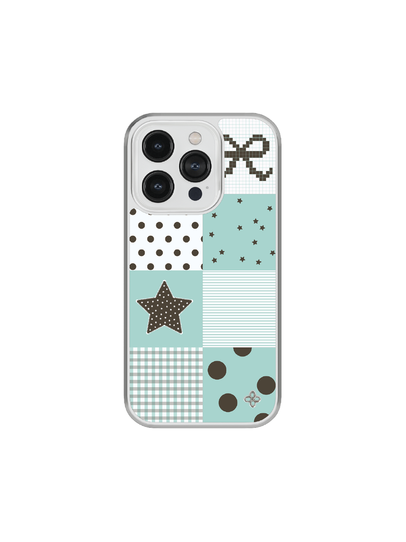 [Glass Silver] Patchwork Case