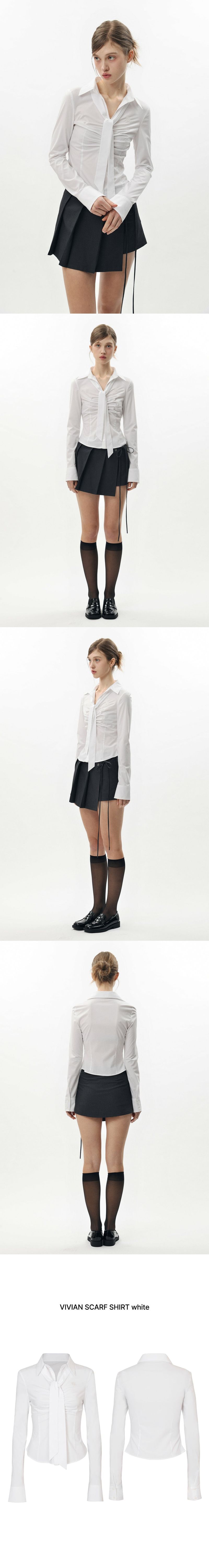 VIVIAN SCARF SHIRT white