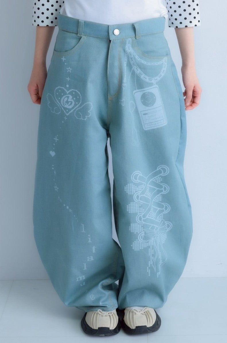 LITALMUTE（リタルミュート）の「3Dpixel print denim(rightblue)（Pants）」