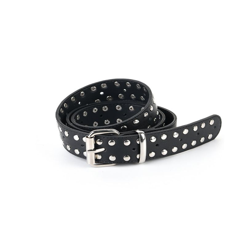 NICK&NICOLE(ニック&ニコール)の「TWO RING RIVET LEATHER BELT_BLACK(Fashion Accessories)」