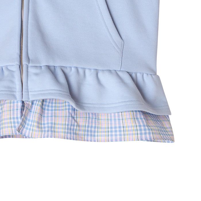 layerd ruffle hoodie_sky blue