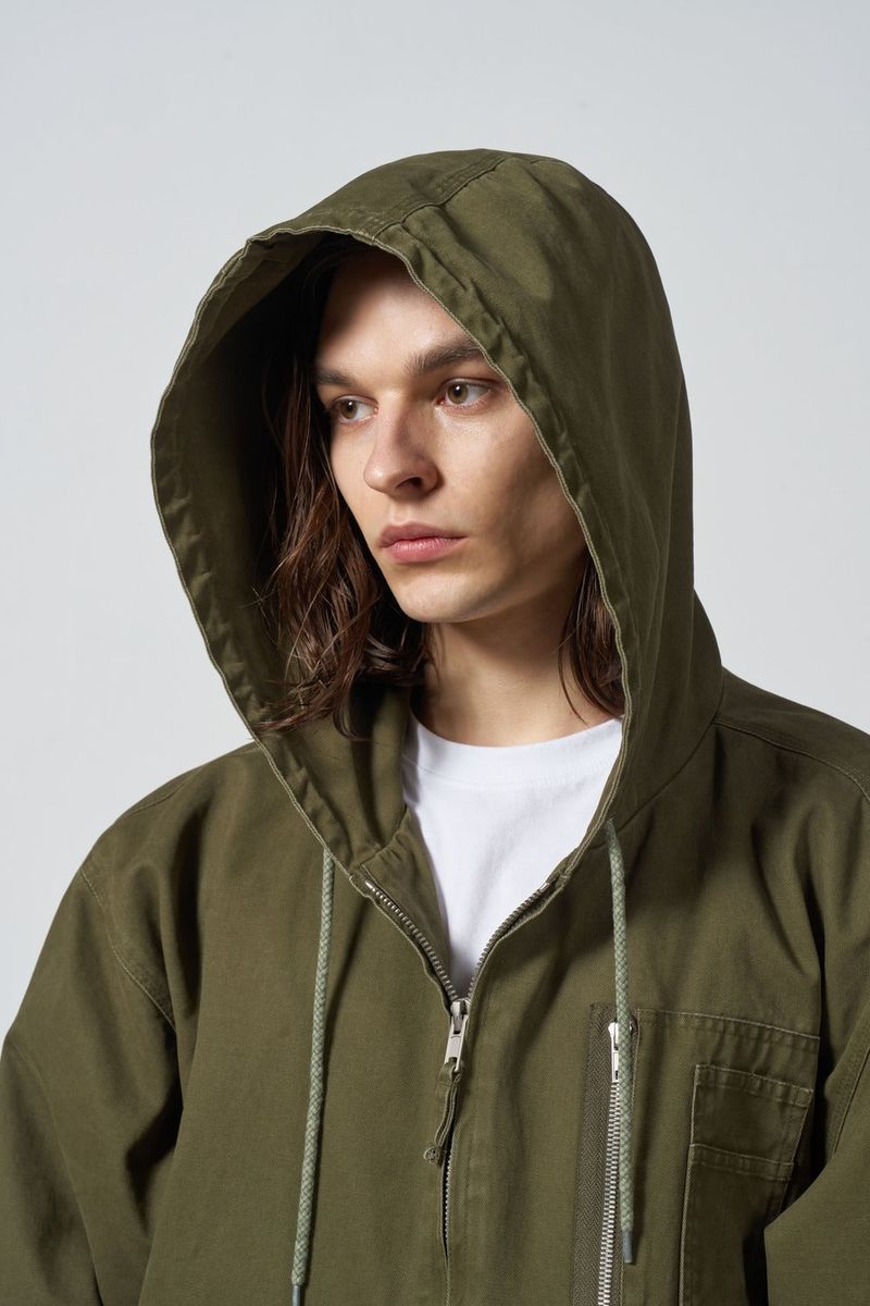 Work hood zip-up jacket