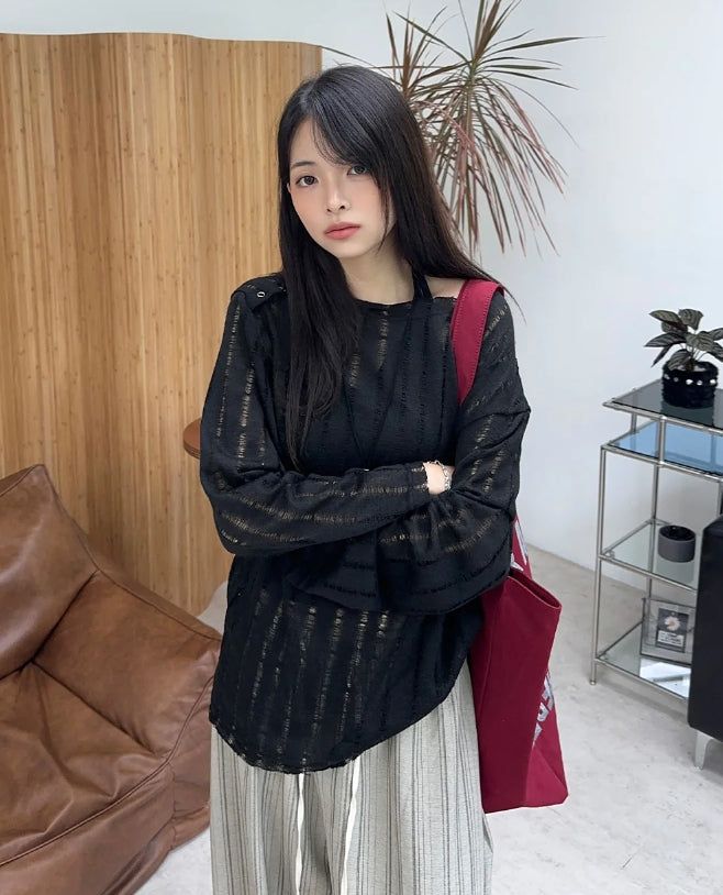 SATIIIZ（サティーズ）の「Tene Vintage Shoulder Button T-shirt（Tops）」