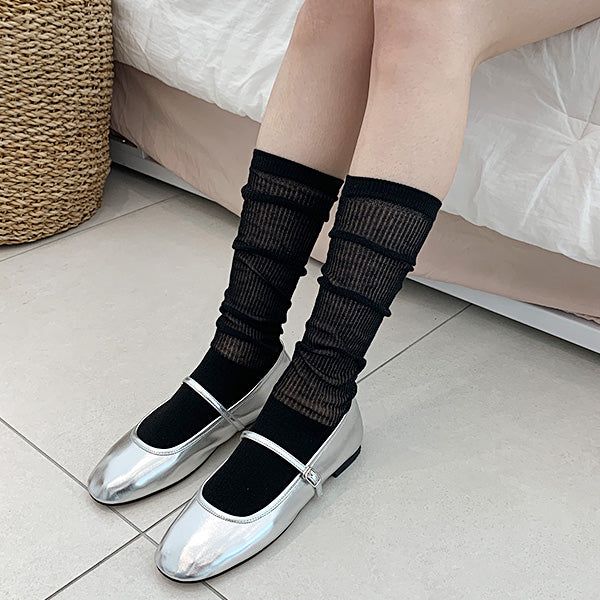 Wrinkled knee socks stocking socks (23T185)