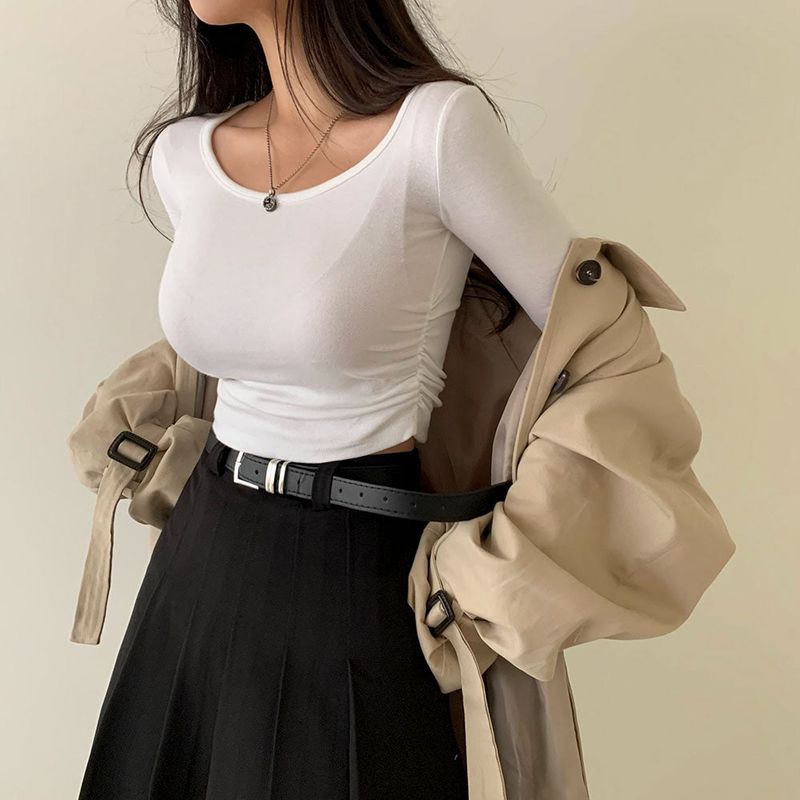 [Belt set/Recommended!] Rose Pleated Long Skirt