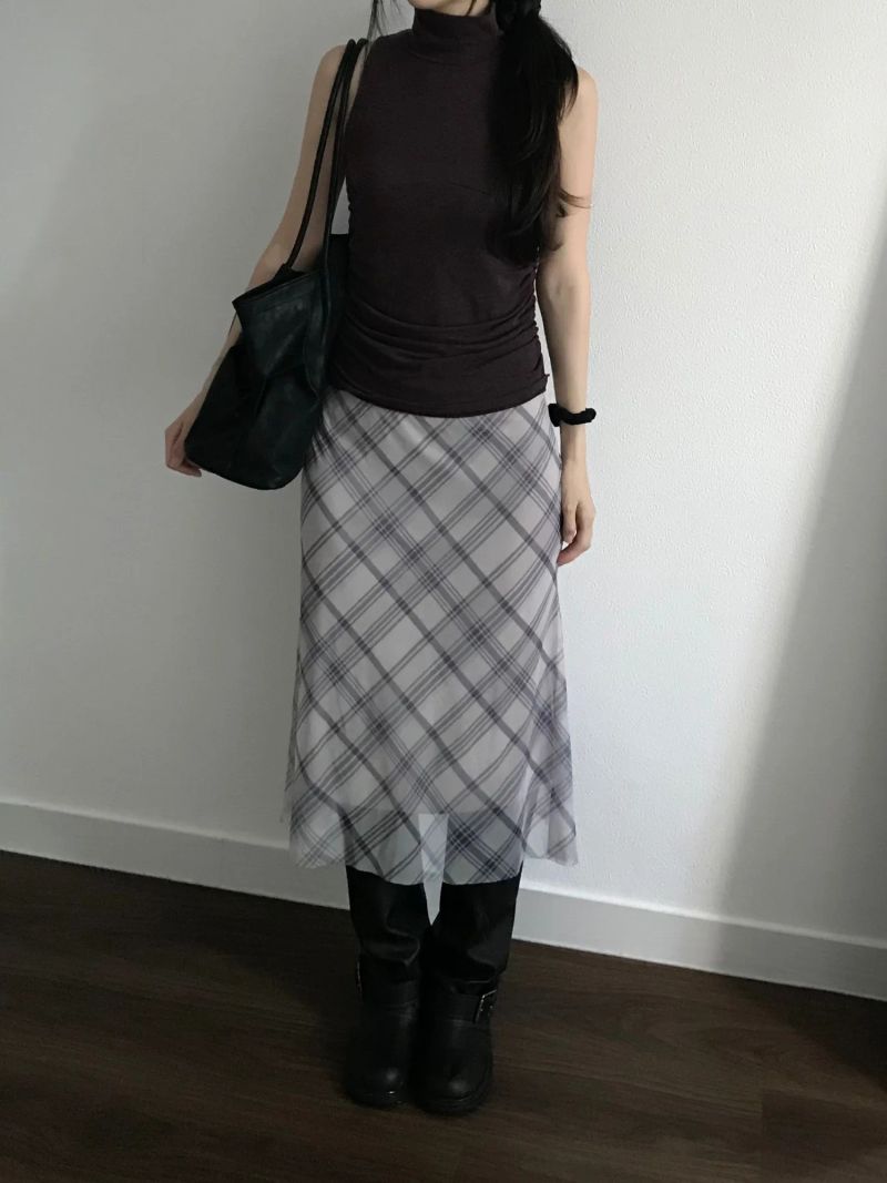 Turtleneck Shirring Sleeveless Top (3 colors)