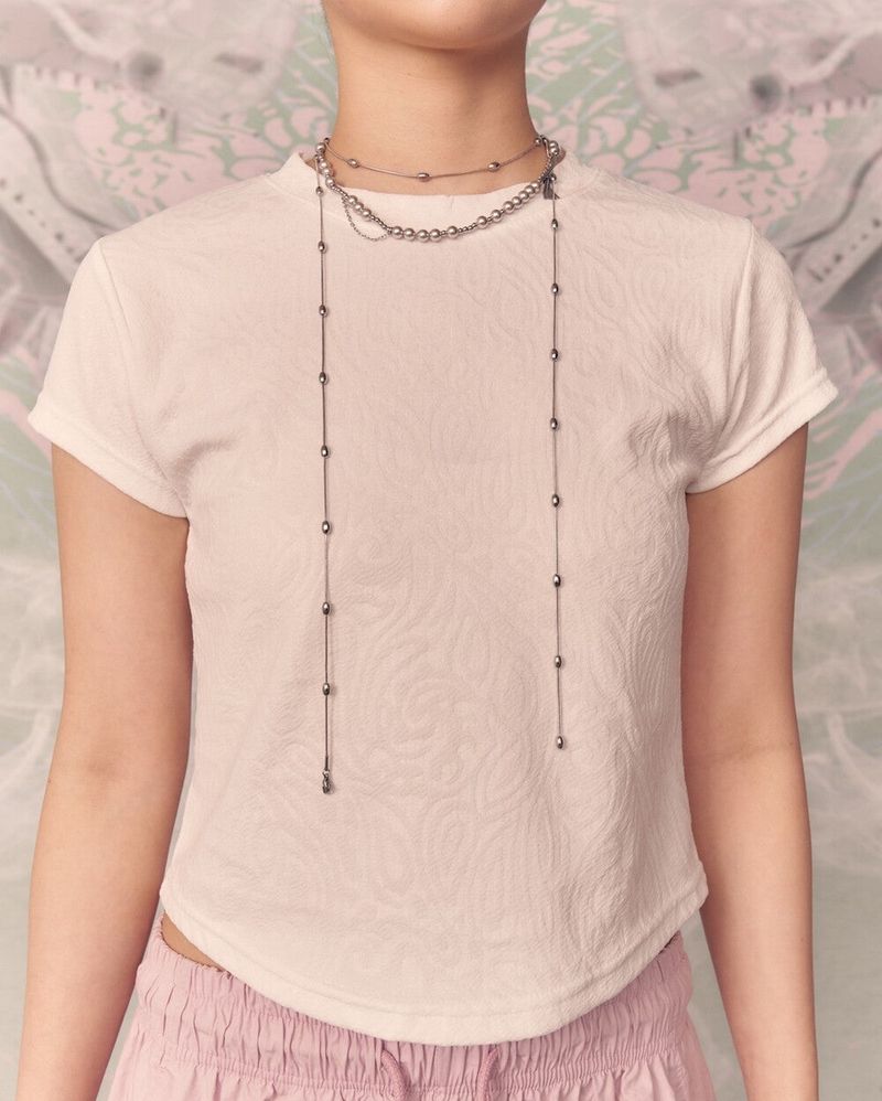 美愛桃源 silver ball chain necklace (LONG)