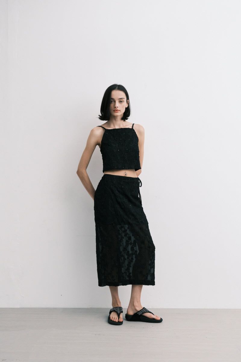 rose skirt (black)