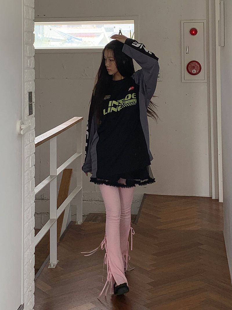 RIBBON BOOTCUT LEGGINGS (4COLOR)