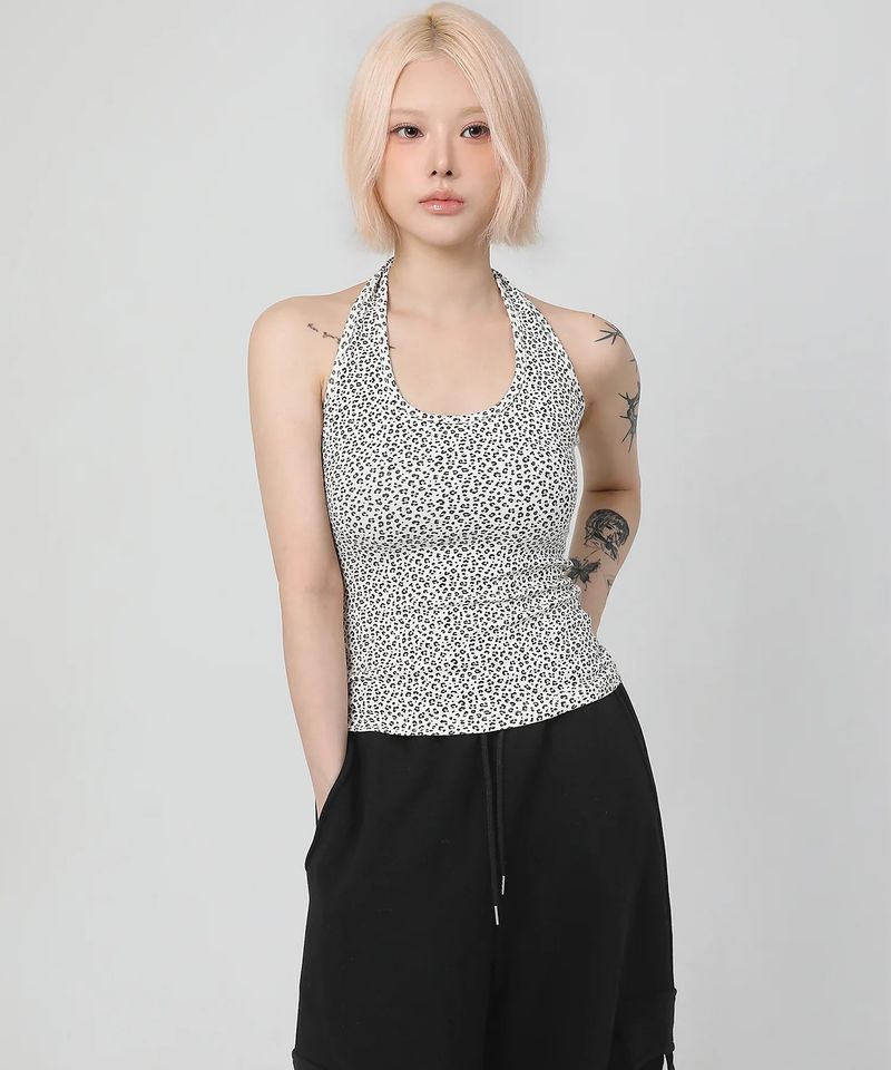 Leopard Haulter Neck Sleeveless