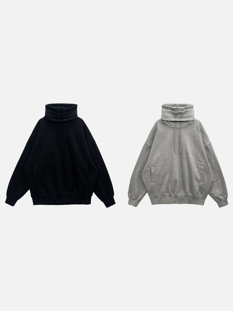 Double turtleneck over sweatshirt 2C