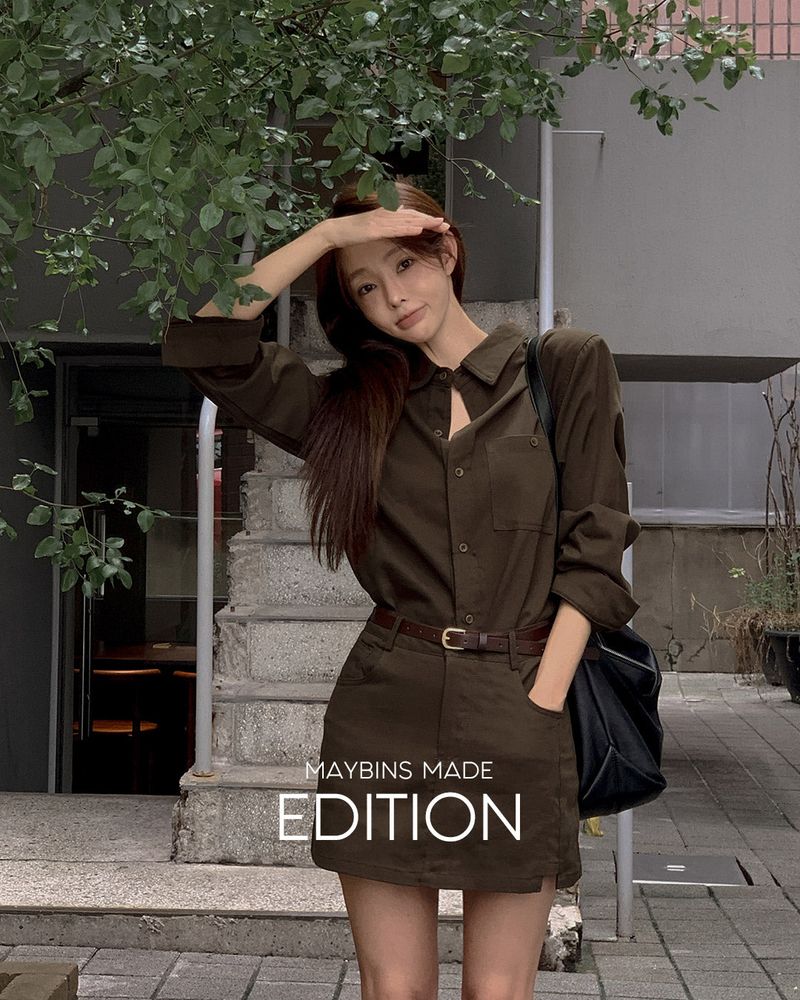 MADE. Ryoki shirt & skirt set with belt