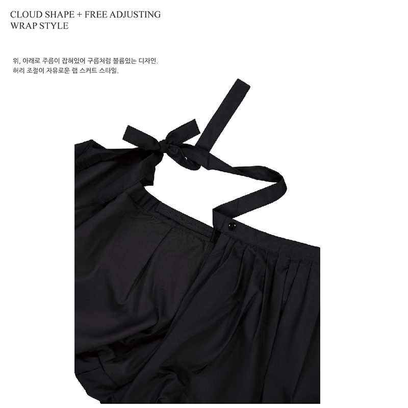 BALLOON MINI WRAP SKIRT_BLACK