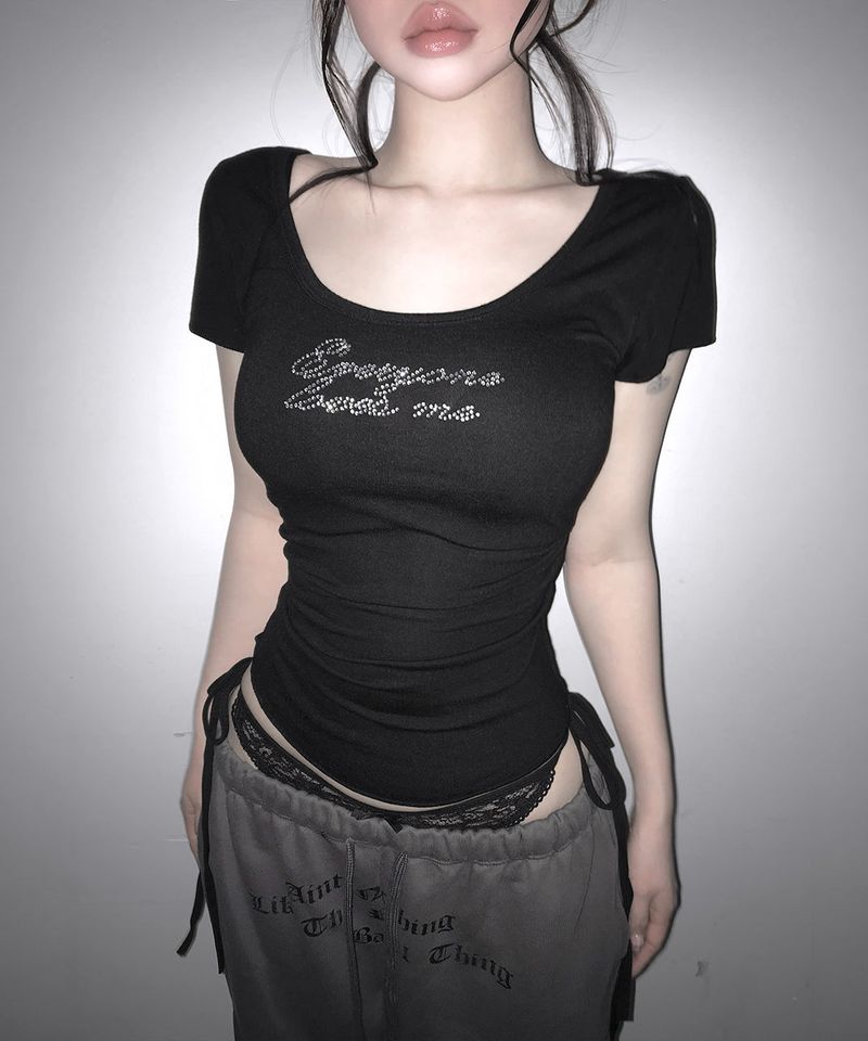 exy corset glitter tee (4colors)