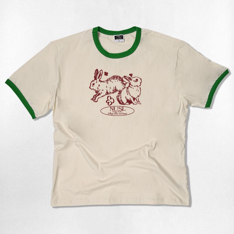 ドローイング ラビット リンガー Tシャツ - 4カラー