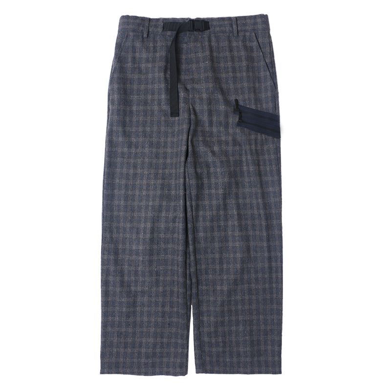 RELABEL Gray Wool Zipper Checkered Pants