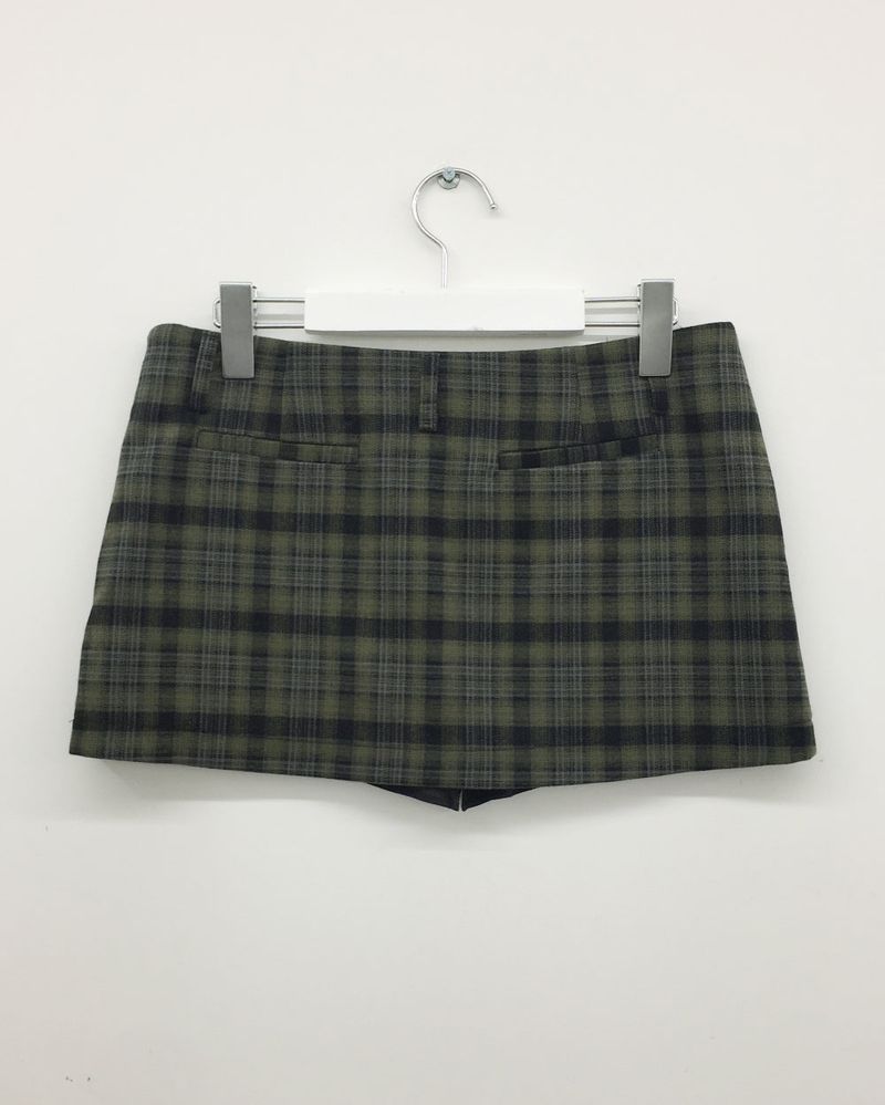 Plaid Peach Mini Skirt (2color)