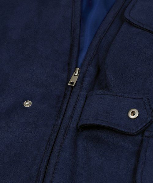 87-STAN025 [Vegan Suede] Multi-pocket Suede Best Navy