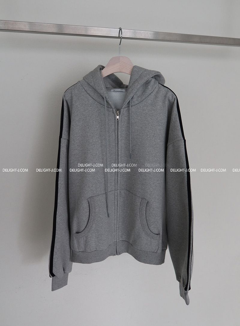 Breeze napping track Oversized-fit hooded zip-up