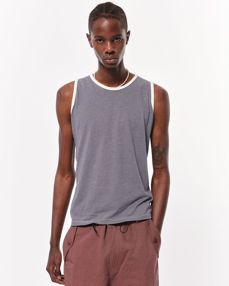 Blue sunflower(ブルーサンフラワー)の「Bluesf Resort Stripe Sleeveless (Tops)」