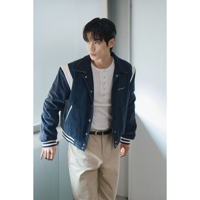 Signature varcity jacket(Navy)