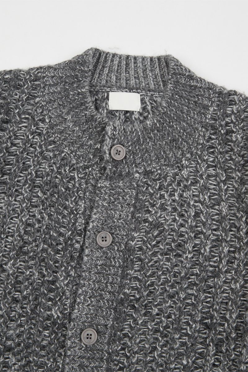 Maya round-neck wool brush cardigan